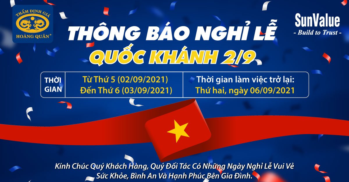 THÔNG BÁO NGHỈ LỄ QUỐC KHÁNH 2/9